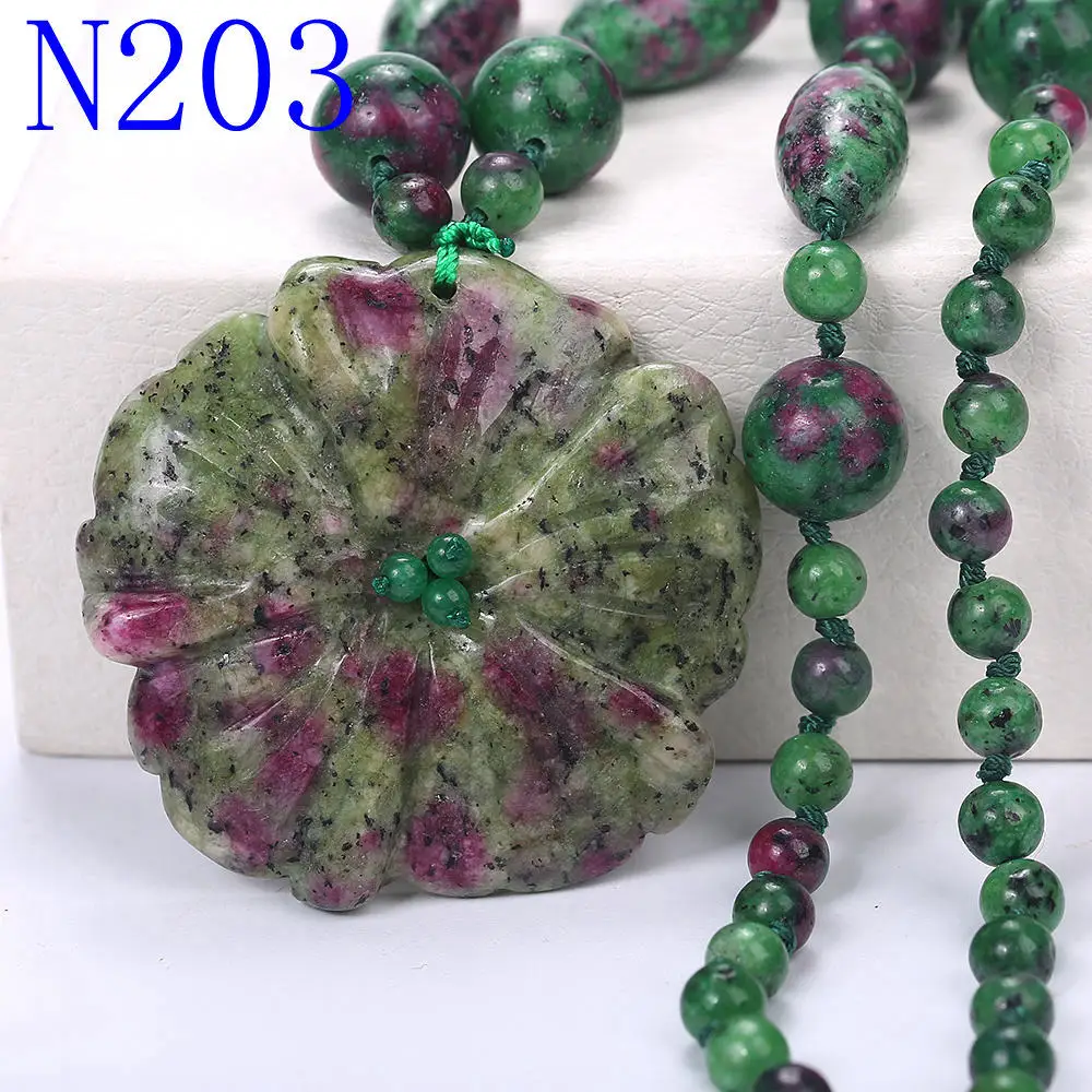 Epidote Yumten ожерелье топаз подвеска в форме цветка Женские аксессуары радужные рейки ювелирные изделия натуральный StoneChoker модные очаровательные аксессуары подарки для женщин натуральный камень нефрит ожерелье - Цвет камня: Epidote