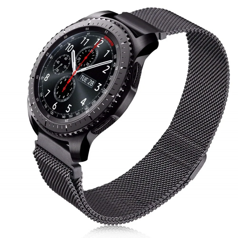 20 мм 22 мм ширина браслет из нержавеющей стали для samsung gear S3 Frontier/классический Миланский Браслет на петле магнитный ремешок