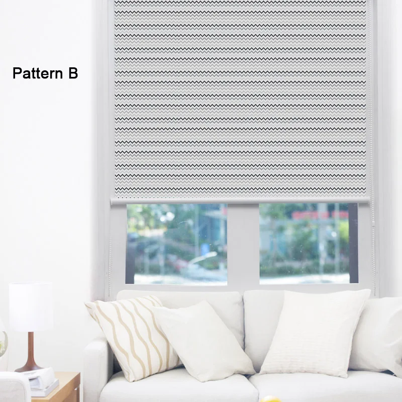 Pattern B CASAYA, пасторальный стиль, рулонные шторы с геометрическим рисунком, затемненные шторы, шторы, Индивидуальный размер - Цвет: Pattern B