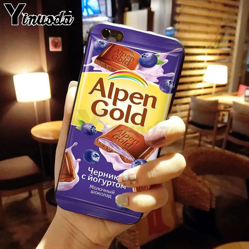 Yinuoda alenka бар с изображением шоколада wonka Новинка Черный силиконовый мягкий чехол