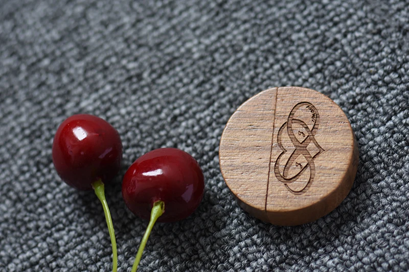 JATSER USB флеш-накопитель на заказ DIY логотип Деревянный кленовый орех круглый корпус USB 2,0 4 GB/64 GB флеш-накопитель