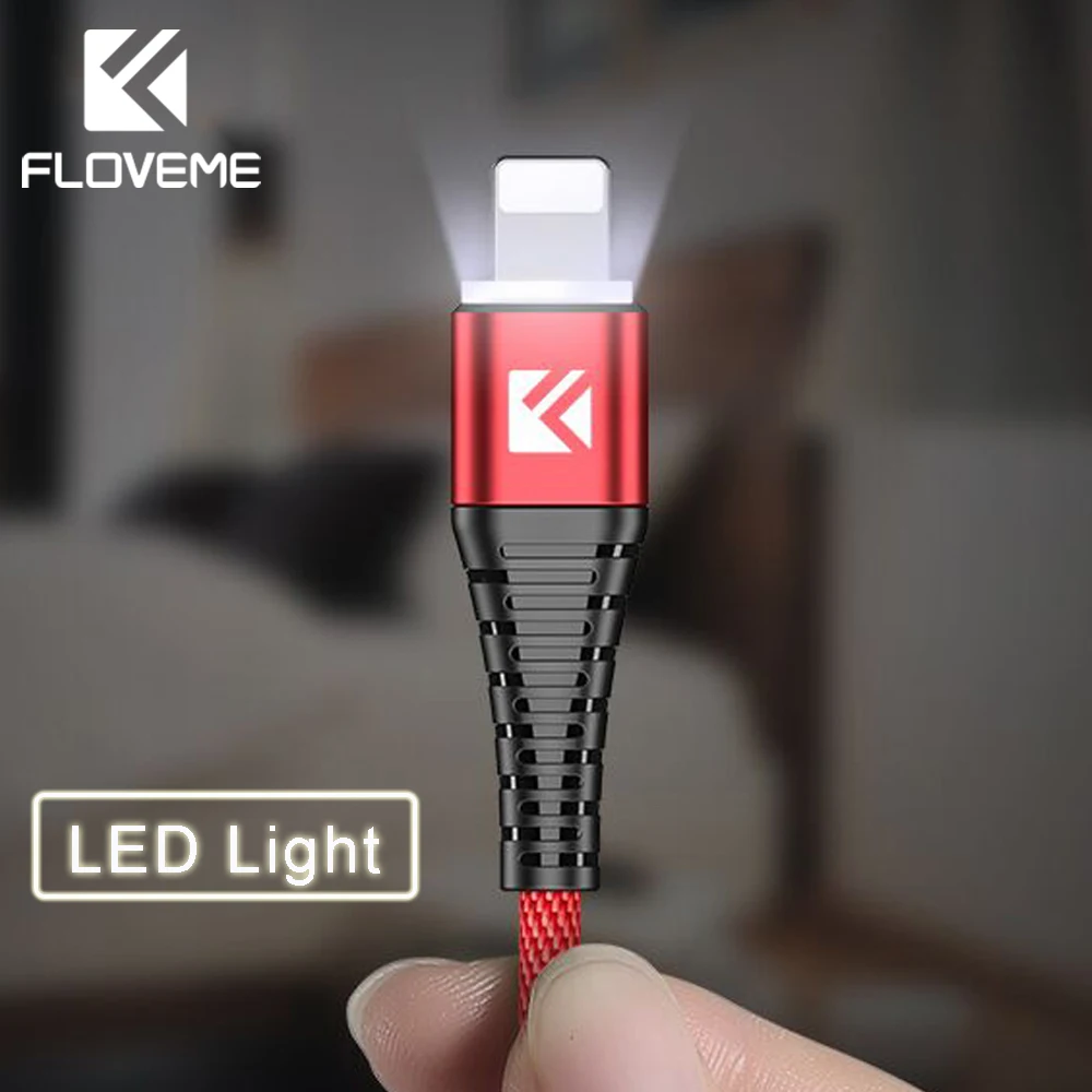 FLOVEME светодиодный освещение USB кабель для iPhone XS Max XR Зарядное устройство для кабель Lightning растяжение зарядки и передачи данных Кабо зарядка для айфона зарядка для телефона зарядное устройство для телефона