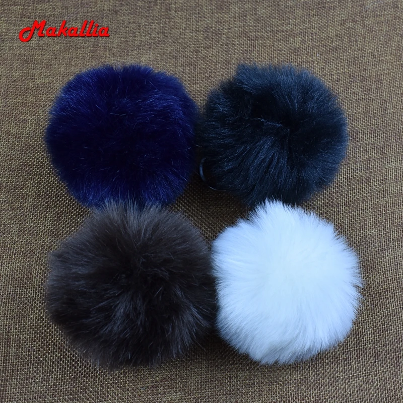 4pieces 2017 new fashion wild single ring imitation rabbit hair key ball bag pendant variety of color chain | Украшения и