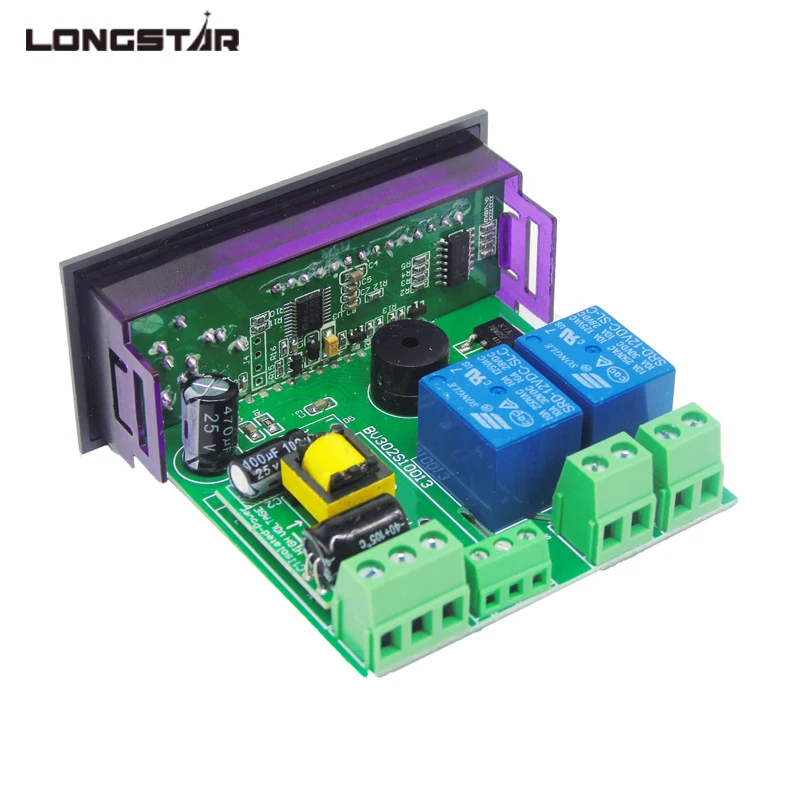Двухрелеовый терморегулятор для инкубатора с цифровым нагревателем и охладителем LONGSTAR LED Thermostat Temperature Controller Two Relays Output Incubator Thermostaat 110V 220V 10A Digital Heater Cooler on.