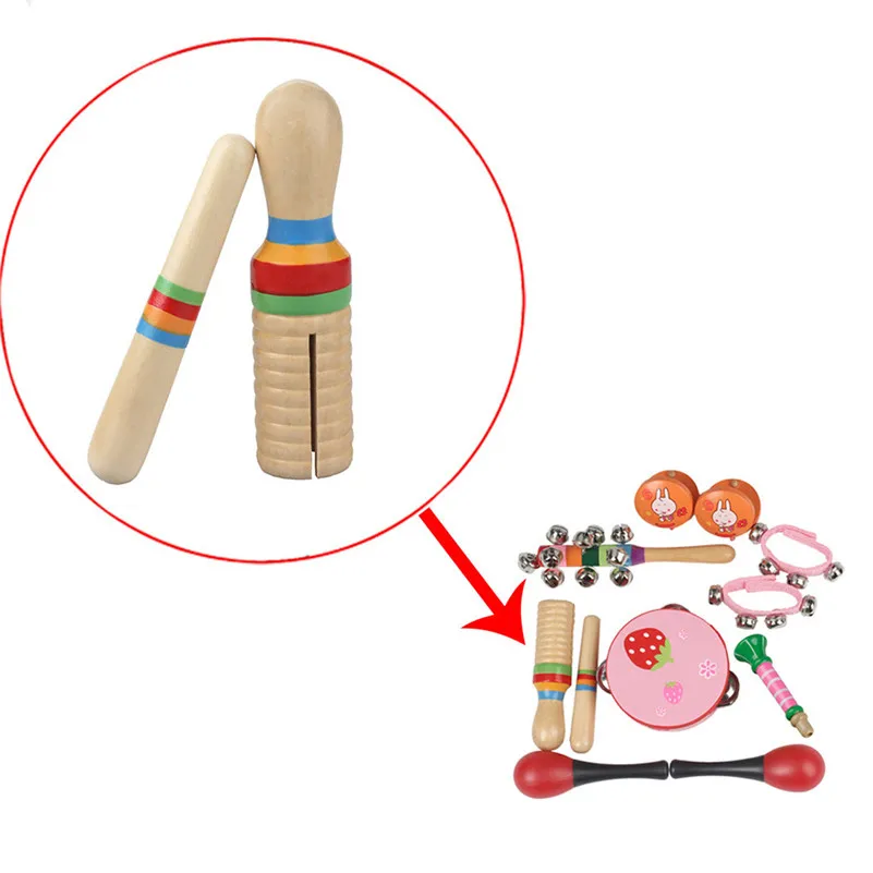 Wooden Percussion Musical Instrument Toy Set 11Pcs Educational Vocal toy celular brinquedo oyuncak juguete for children D4 | Игрушки и