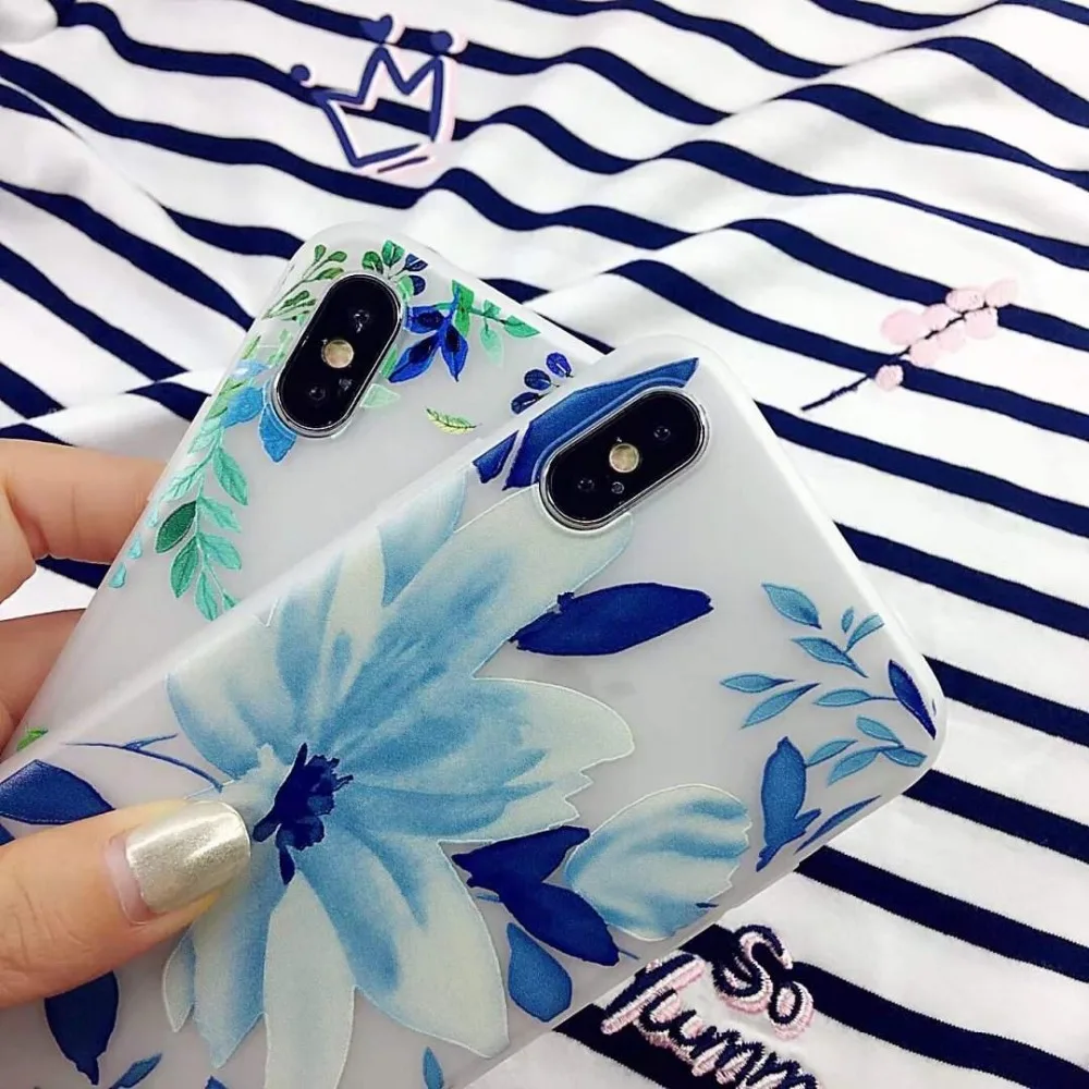 Мягкий чехол FULAIKATE Butterfly для iPhone X тонкая задняя крышка с чернильным цветком