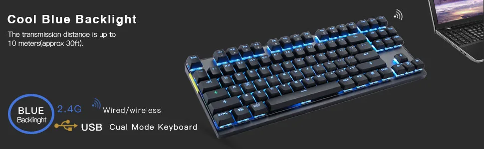 Motospeed GK82 тип-c 2,4G Беспроводная/Проводная Механическая игровая клавиатура 87Key красный переключатель перезаряжаемая RGB подсветка для ПК ноутбука