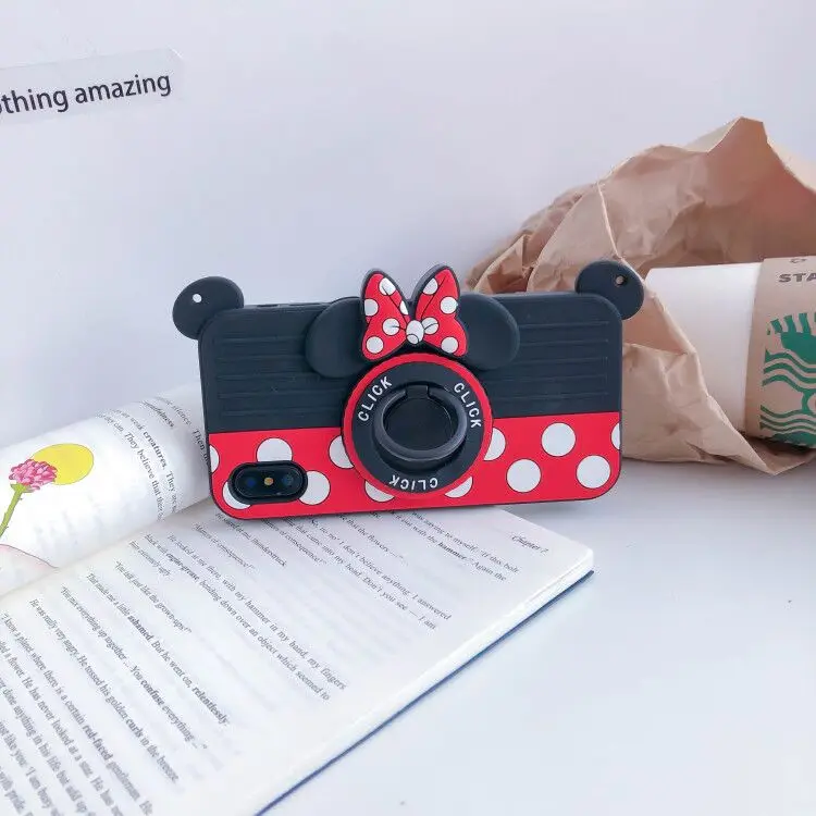 Бант мышь для iPhone XS MAX чехол Мягкая задняя крышка 6 6s X XR корпус камеры 7 8 plus +