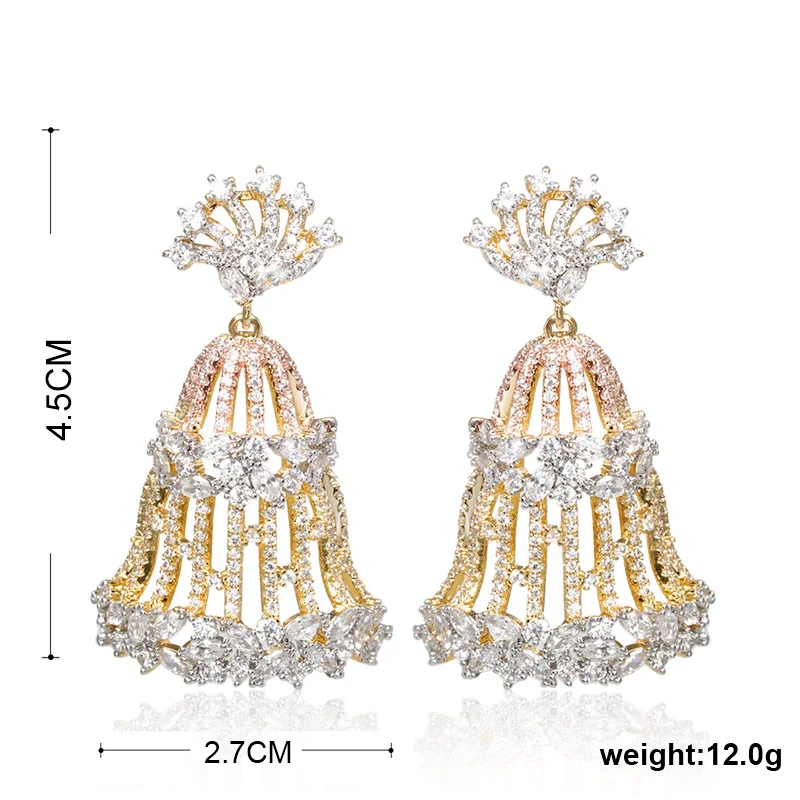 MECHOSEN кубический вентилятор из циркония образный Круглый Большой Длинный серьги