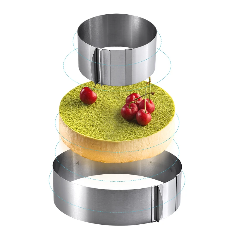Adjustable Stainless Steel Ring Cake Layer Cut Baking Tool Round Square Shape Retractable Mold Bread Cake slicer Layered