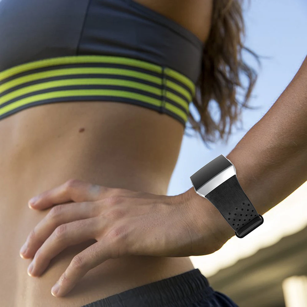 Сменный спортивный ремешок для Fitbit, ионный ремешок, перфорированный кожаный аксессуар, браслет, ремешок для часов, браслет, умные часы, ремни
