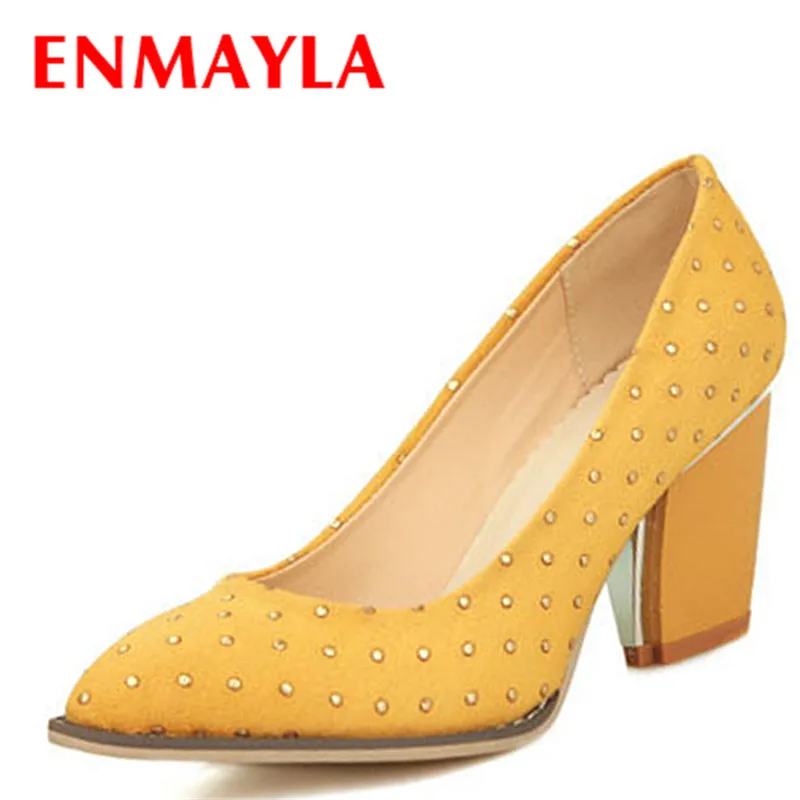 

ENMAYLA Design Women Shoes Fashion Pointed Toe Less Platform Wedding OL Shoes High Heels Women Pumps