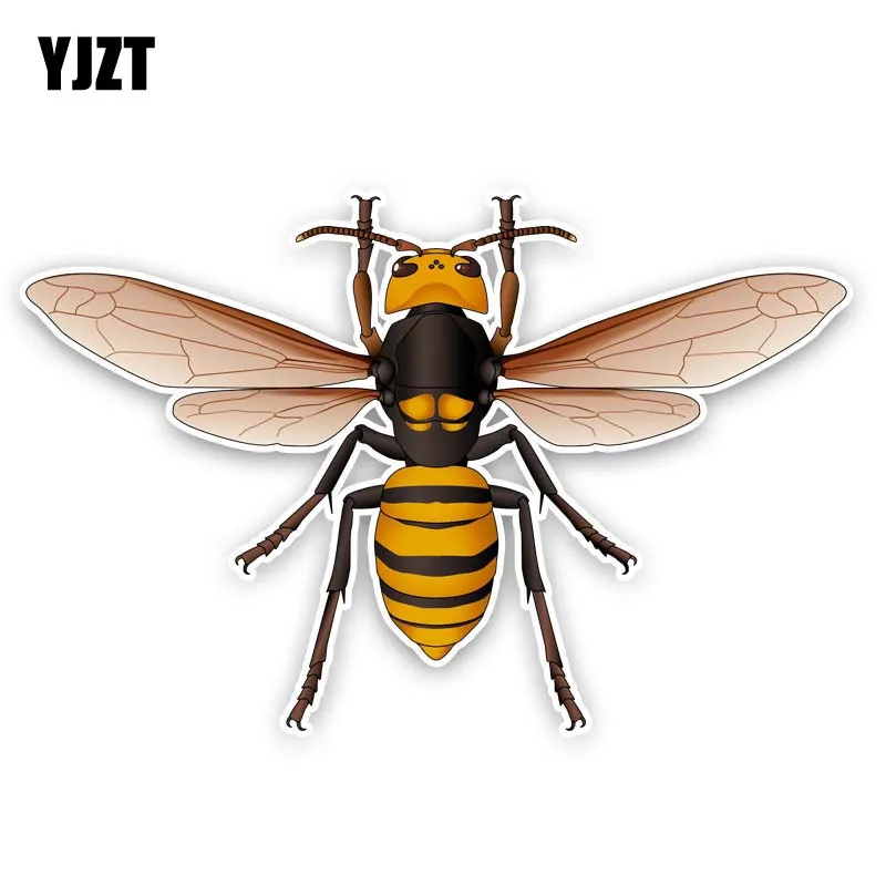 

YJZT 14.4CM*9.4CM Cartoon Hand Painted Bee PVC Sticker Car Decal 12-300817
