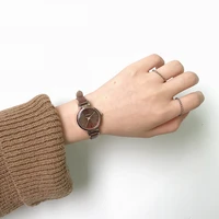 ulzzang fashion brand women bracelet watches retro brown vintage leather watch female quartz clock casual ladies wristwatches