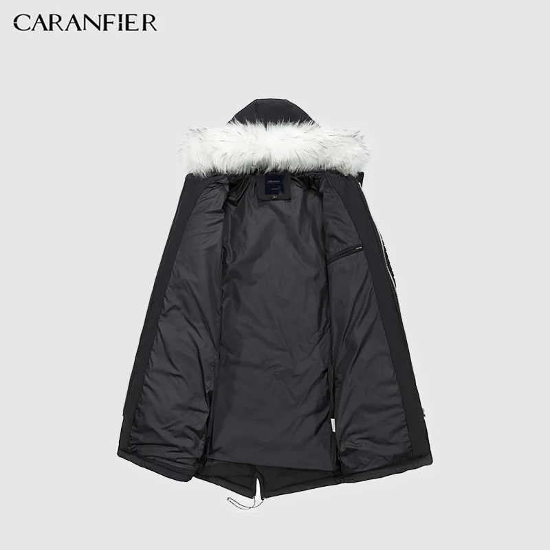 CARANFIER, Зимняя Мужская парка, куртка,, модная, повседневная, теплая, хлопковая, верхняя одежда, с капюшоном, Мужская парка, деловая, высокое качество, мужская одежда