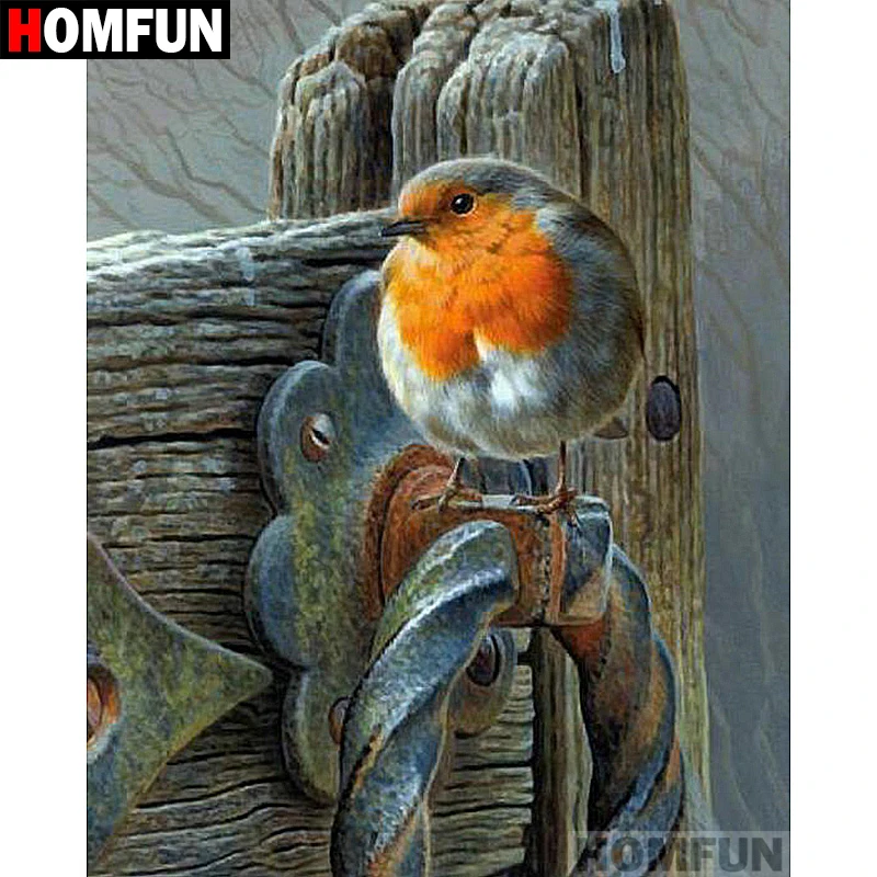 Алмазная живопись HOMFUN A06917 картина Птица с полными квадратными/круглыми стразами