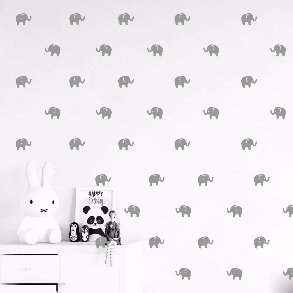 Милый слон настенная наклейка Настенный декор в виде лесного слона наклейки для