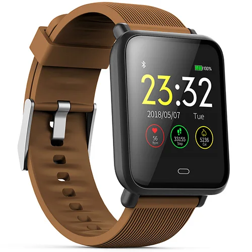 coffee color Q9 Смарт часы кровяное давление монитор сердечного ритма во время сна Браслет IP67 Водонепроницаемый Спорт Фитнес Trakcer часы для мужчин и женщин Smartwatch - Цвет: coffee color