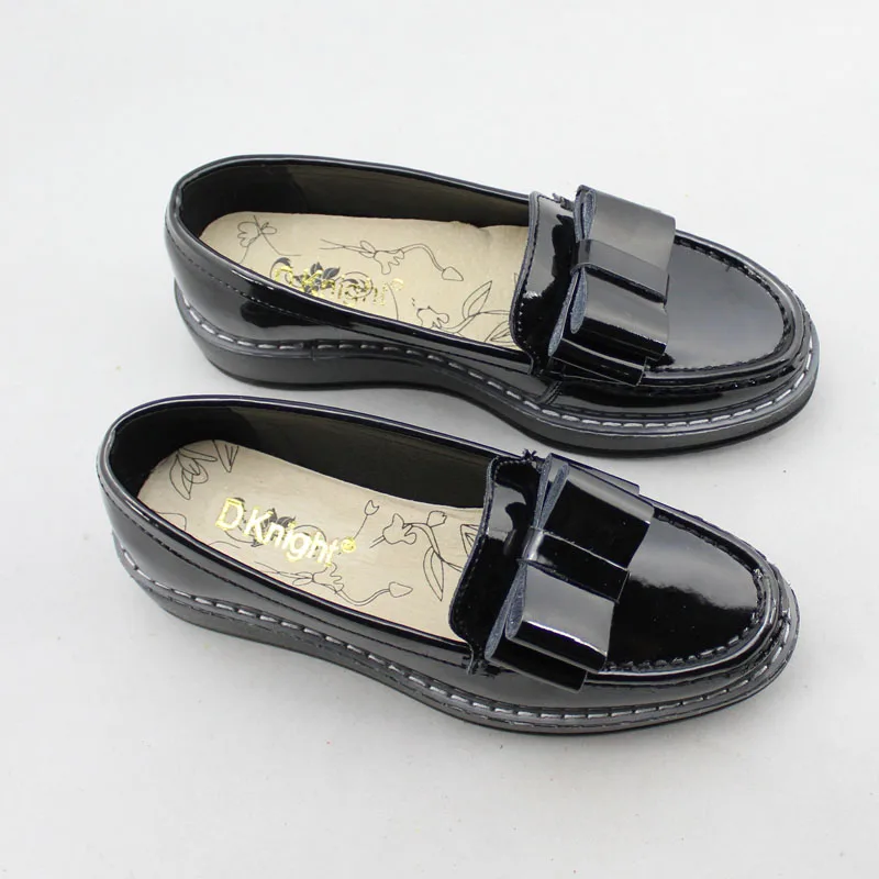 Bowtie Split Leather Oxfords Casual Flat Platform Loafers Brogue Shoes Woman Slip On Flats Vintage Women Creepers | Обувь