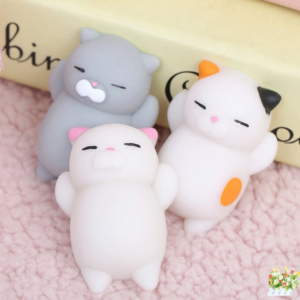 Mochi милый Сжимаемый снятие стресса для женских ремней кошка сжимаемая забавная