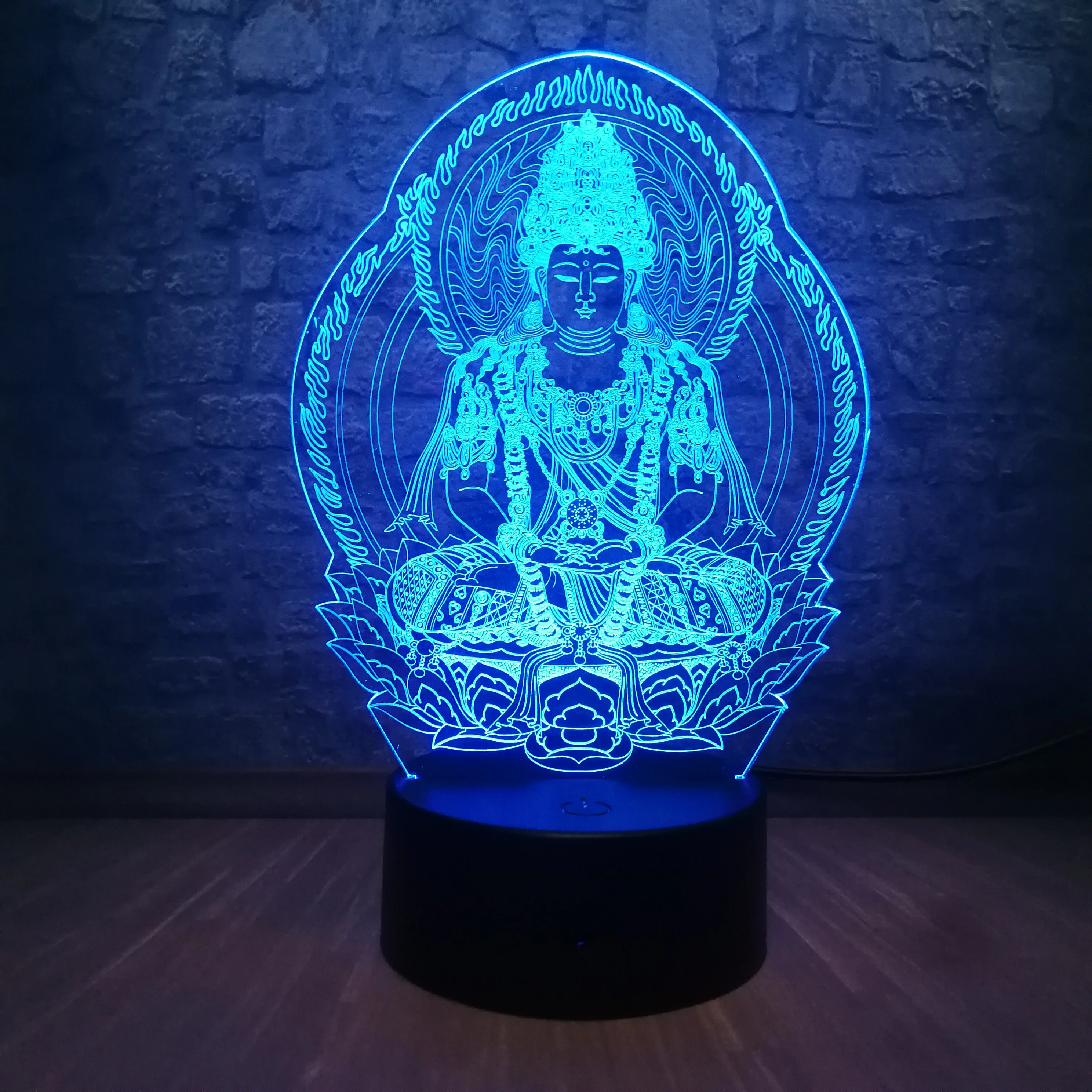 Распродажа Новинка Будда Usb 3d Ночник светильник атмосферные светодиодные лампы