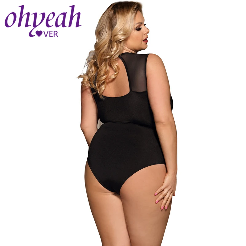 Ohyeahlover боди размера плюс 5XL женские комбинезоны кружевной сексуальный комбинезон
