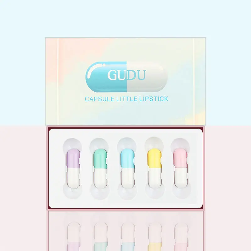 Мода 5 шт./лот капсулы мини длительный увлажняющий матовая губная помада комплект