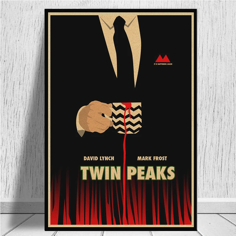 Плакаты из крафт-бумаги Твин Пикс четкое изображение наклейки на стену украшение