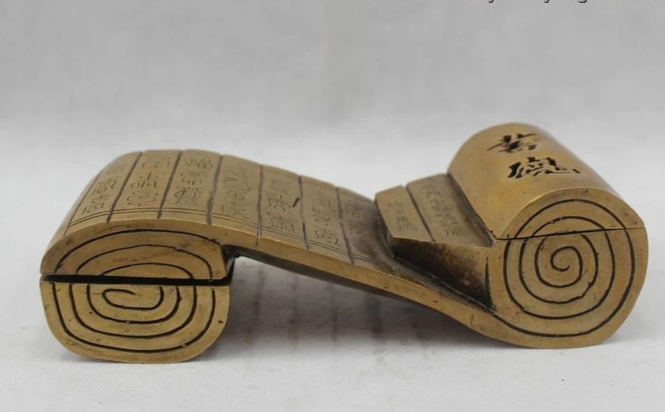 3 &quotКитайский Народный Чистая Бронзовый Лаки отлично красивая Книга Горелки