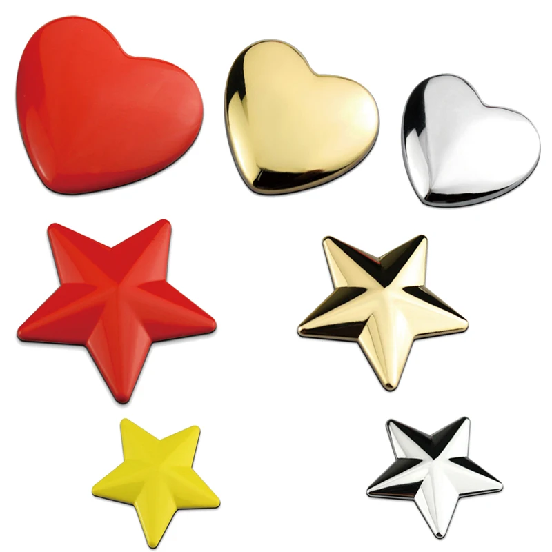 

Металлическая Автомобильная 3d-наклейка, креативная наклейка в форме сердца, звезда, Стайлинг, эмблема, значок, красные автомобильные аксессуары для Mini Cooper, Toyota, Skoda, Fiat