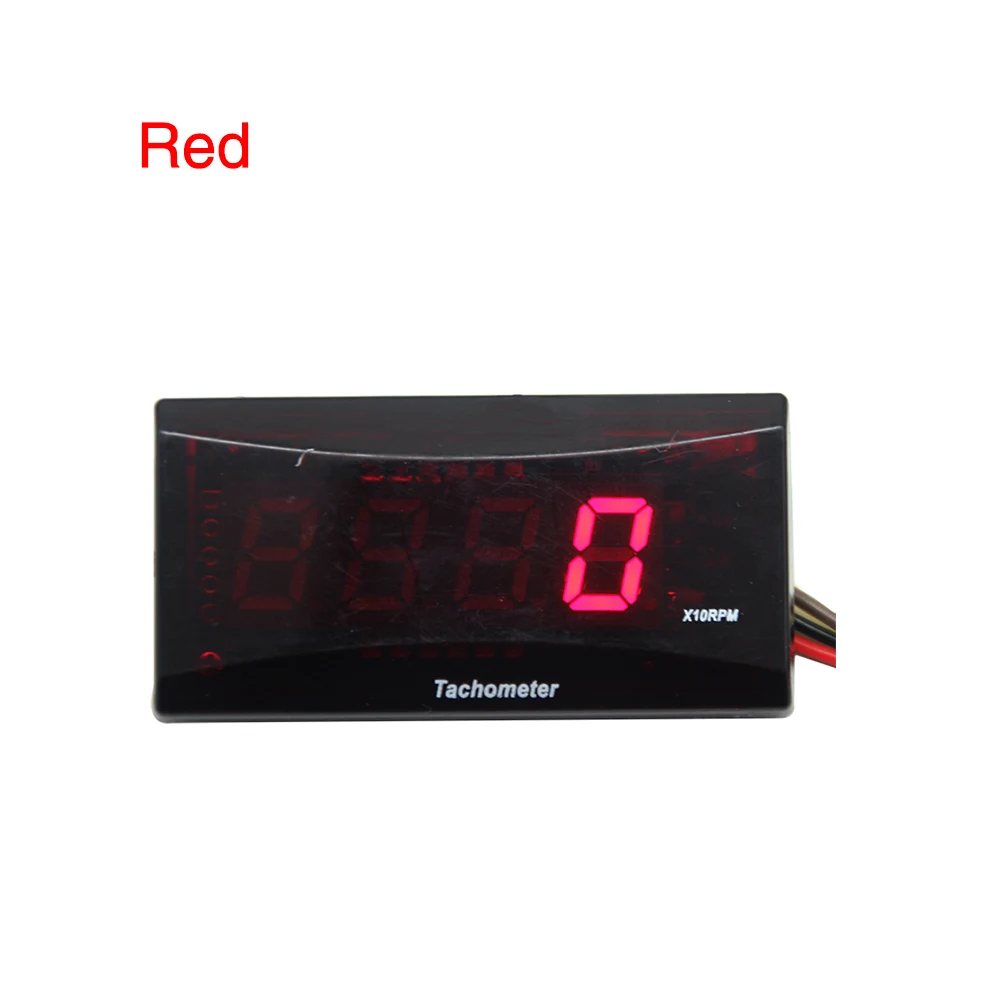 Red ZS MOTOS двигатель Универсальный водонепроницаемый Тахометры датчик для гоночных мотоциклов цифровой дисплей(красный/синий - Цвет: Red