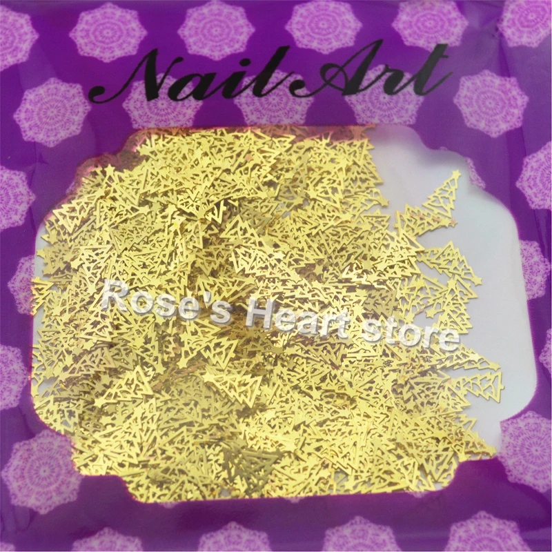 2018 1000 шт Золотые елки металлические наклейки на ногти из фольги 3d украшения для