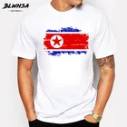 Мужская футболка BLWHSA в ностальгическом стиле с принтом флага Северной Кореи, летняя белая хипстерская футболка