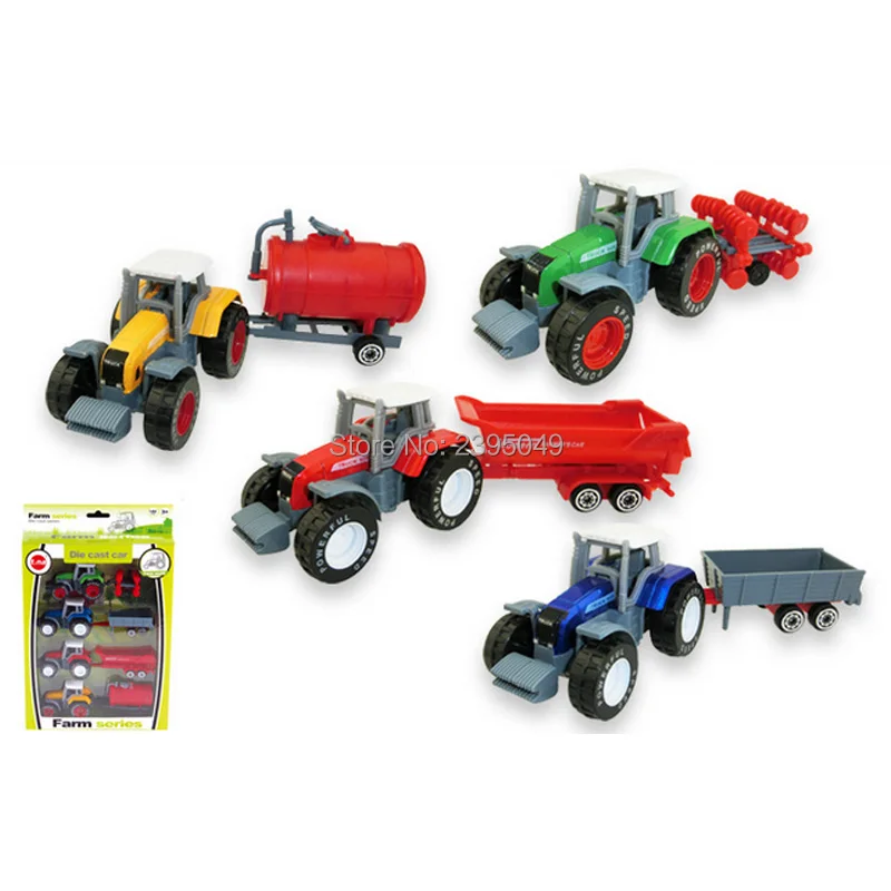 Новинка 4 шт./компл. сплав инженерный автомобиль трактор Игрушечная модель