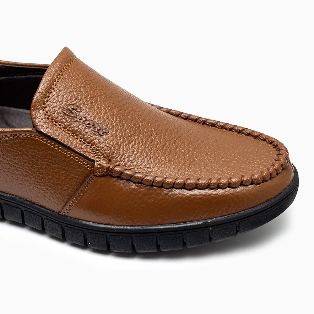 Мужские кожаные лоферы ручной работы Коричневые Мягкие повседневные