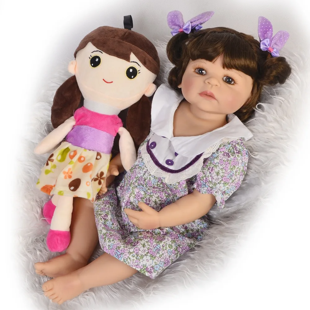 Модная Кукла живой Bebe Reborn toys 55 см Силиконовая виниловая девочка с 1 шт. мини