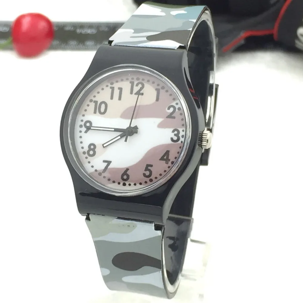 GEMIXI высокое качество известный бренд Детские Кварцевые часы камуфляжные детские