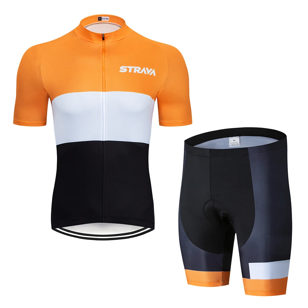 6 STRAVA, командные майки для велоспорта, набор, летняя быстросохнущая одежда для велоспорта, дышащая велосипедная одежда, мужская уличная одежда с коротким рукавом, набор - Цвет: 6