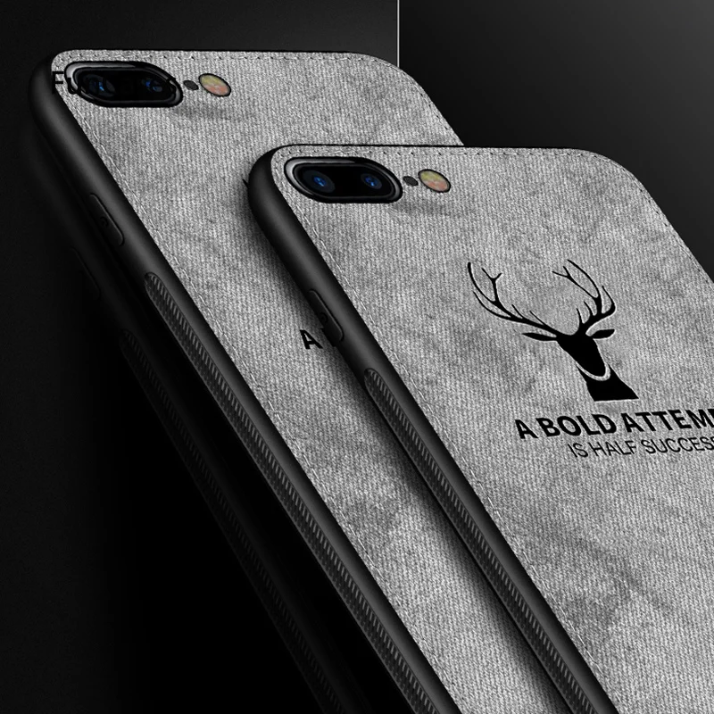 Роскошный тканевый чехол для iPhone 7 Plus X XR Xs Max s Милая накладка олень 8 6S 6 5 5S SE чехлы