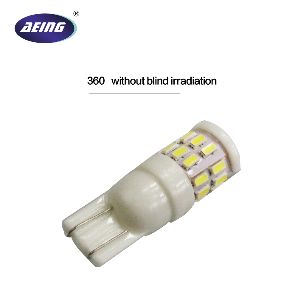 Керамическая Светодиодная лампа AEING T10 1 шт W5W 30SMD Light s 3014 автомобильная для