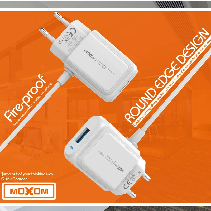 MOXOM двойное USB зарядное устройство для мобильного телефона EU вилка путешествий