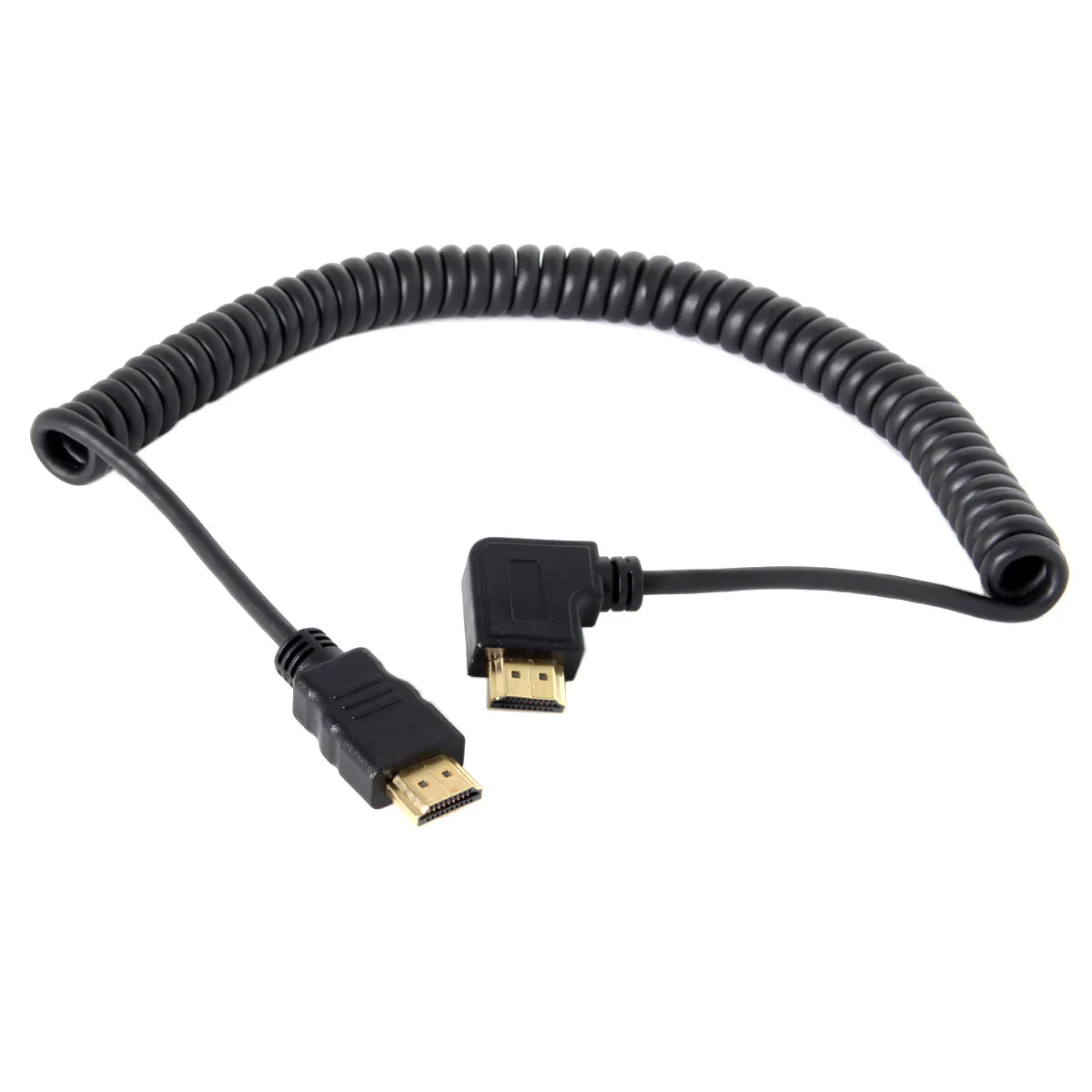 Chenyang HDMI-HDMI 90 градусов прямоугольный тянущийся пружинный кабель для HDTV DVB DVD ПК
