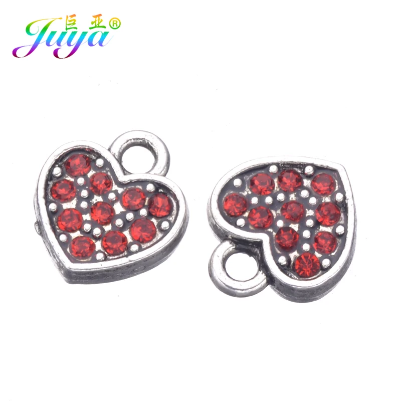 Juya DIY эмалированные Очаровательные Подвески Supplis Cz Стразы в форме сердца Национальный флаг США амулеты для создания модных ювелирных изделий