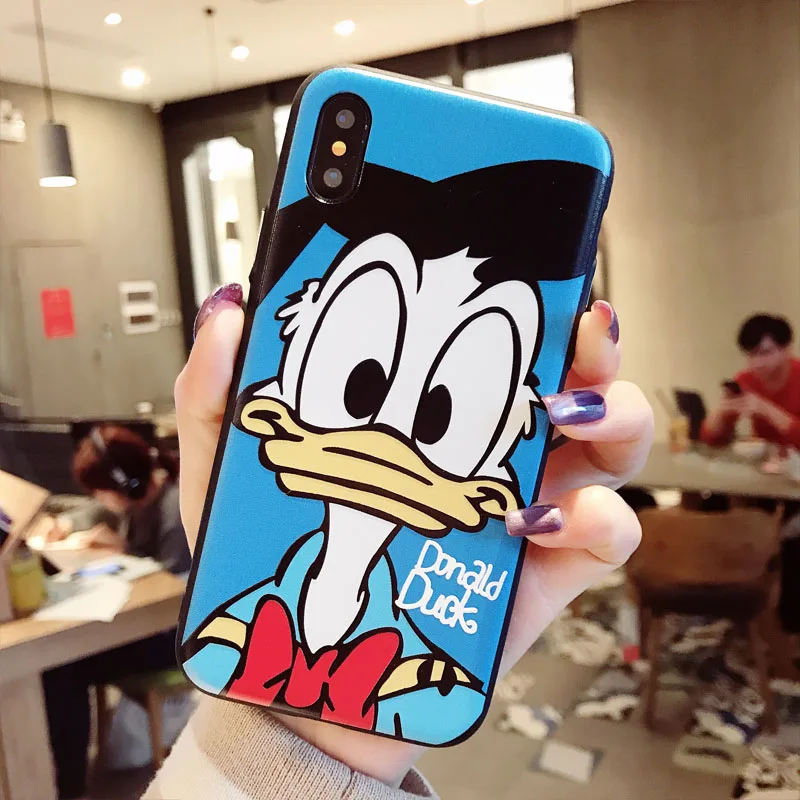 Мультфильм Disneys Дональд Дак Медведь телефон чехол для iPhone 6 6s 7 8 плюс Шелковый