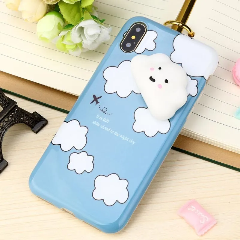 2018 New Squishy 3D Cute Toy Soft Silicone Back Case Cover For iPhone X |
