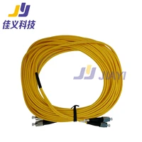 2pcs 10 meters double round head fiber optic cable fcupc fcupc duplex sm 9125 pvc yellow fiber optic cable