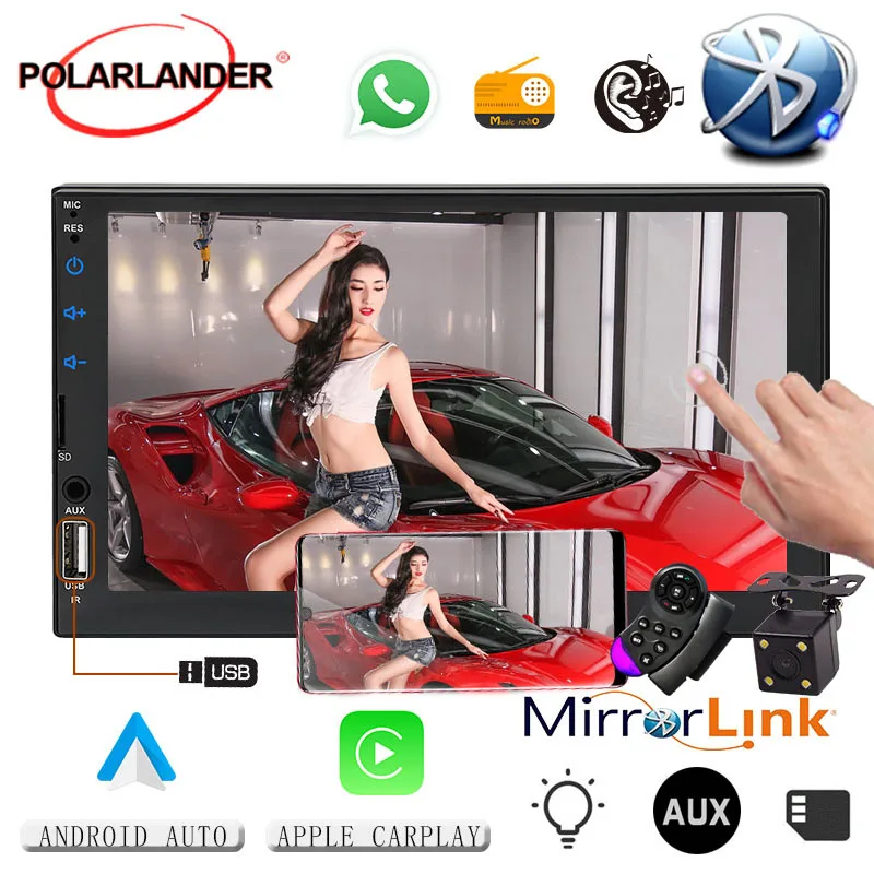Автомагнитола Mirror Link для CarPlay стерео система на Android и IOS с 7 дюймовым сенсорным