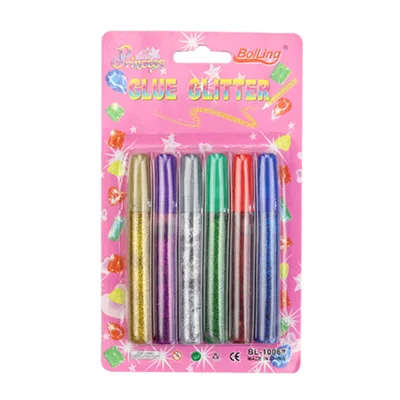 6 colors 10 цветов в наборе, золотой порошок, клей, сделай сам, блестящий клей, сделай сам, декоративная живопись, художественные наборы, цветной золотой порошок, блеск, раннее образование - Цвет: 6 colors
