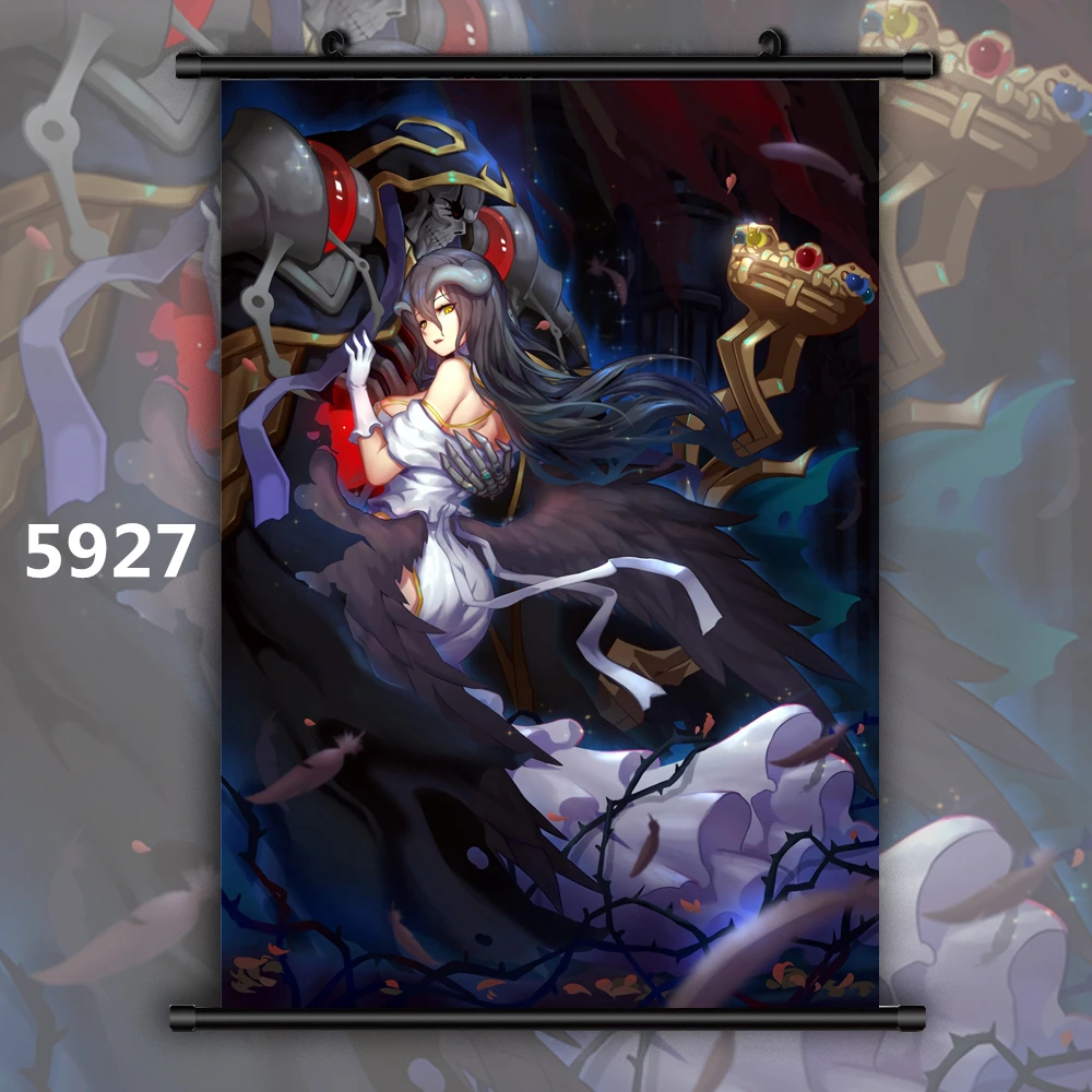 5927 Overlord Albedo Ainz Ooal Платье Аниме Манга настенный плакат свиток - Цвет: 5927