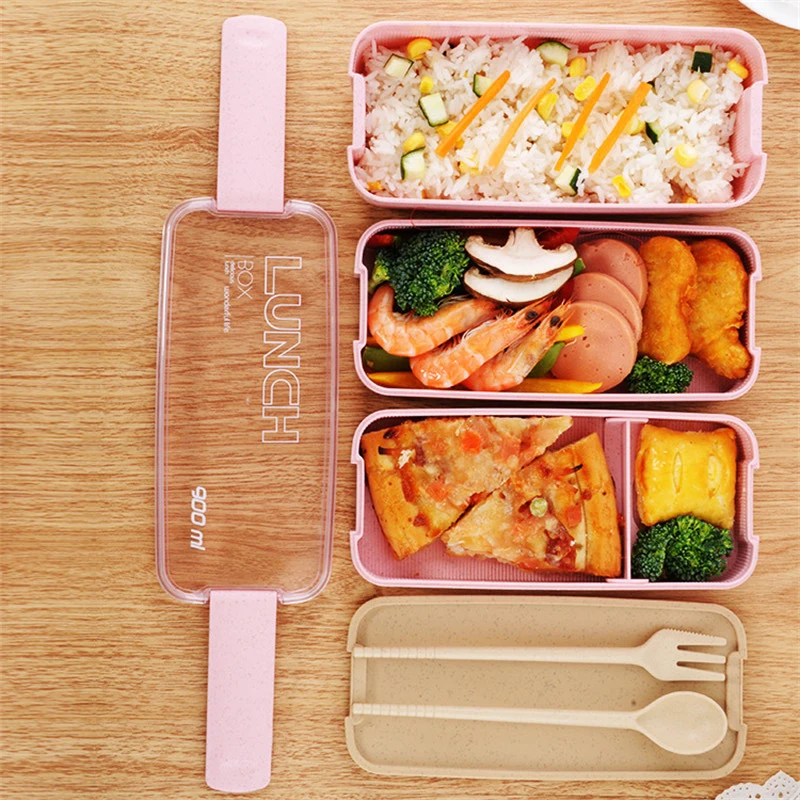 900 мл Ланч-бокс es контейнеры для еды, микроволновая печь Bento box для детей, контейнеры для еды для пикника, портативная коробка для хранения еды, Ланч-бокс